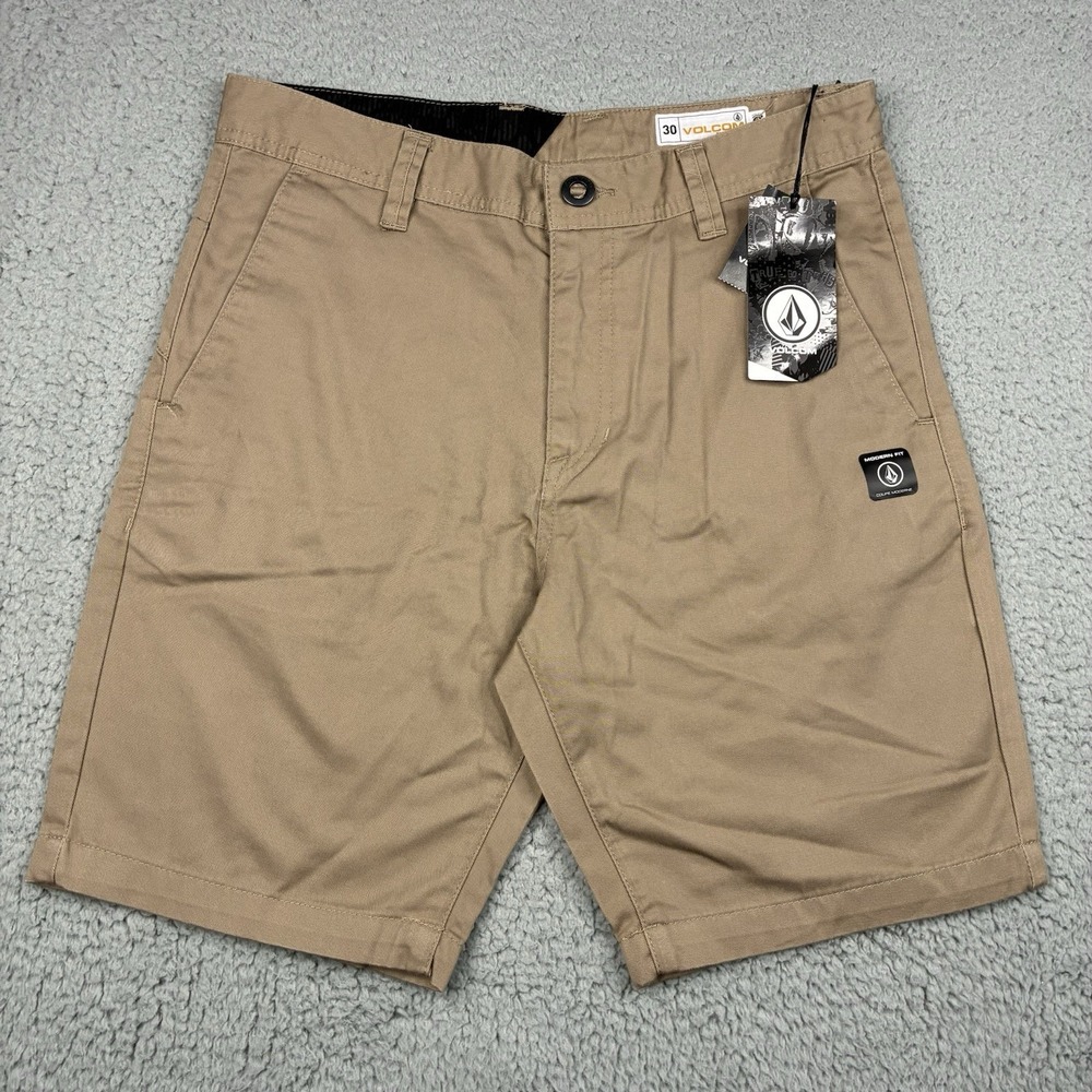 Volcom Frickin Drifter Shorts Men's 30 Khaki Chino Modern Fit NWT